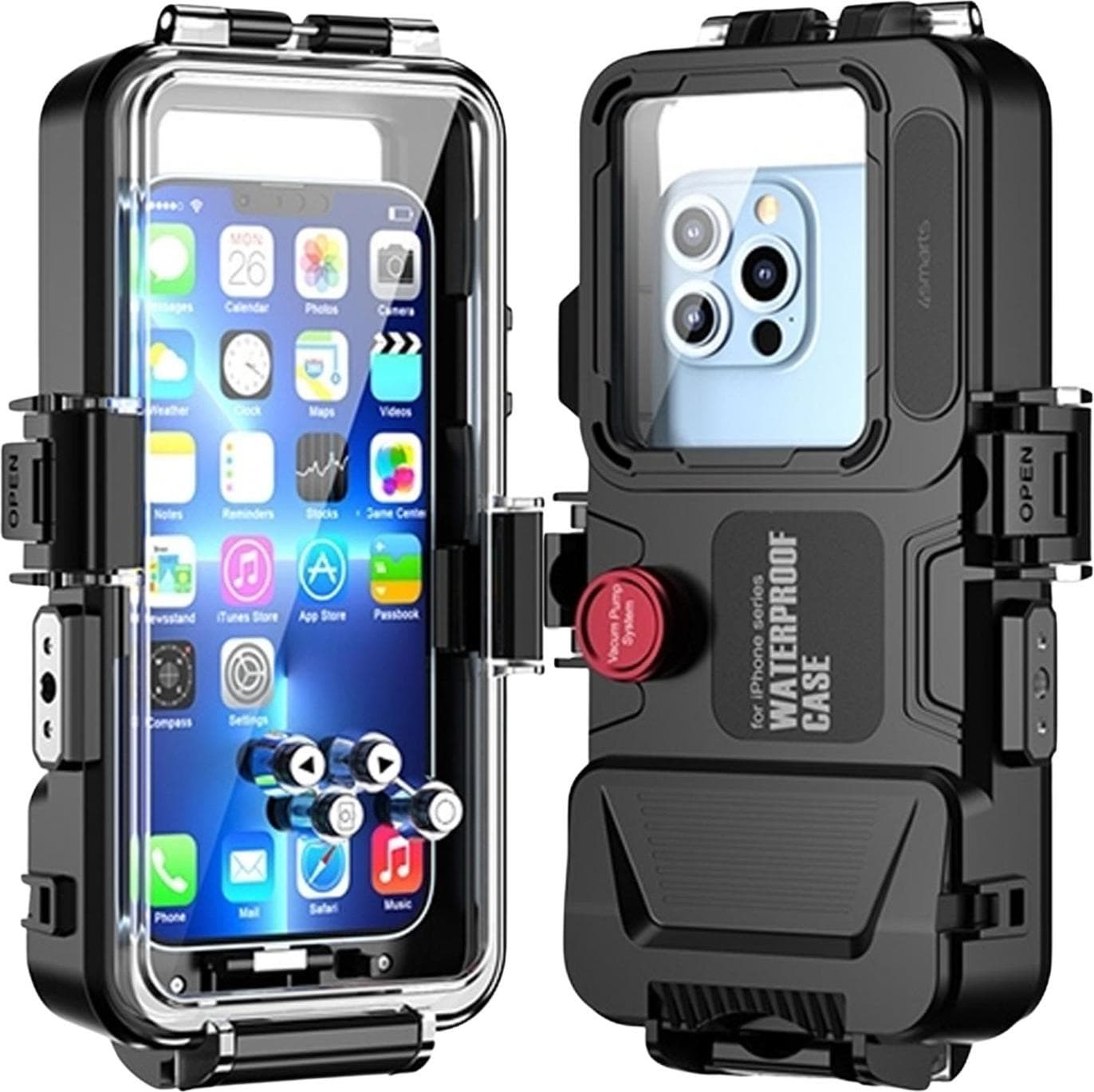 Универсален професионален водоустойчив калъф (до 20 метра) за Apple iPhone с Lightning - 4smarts Active Pro Waterproof Case Dive Pro (черен)