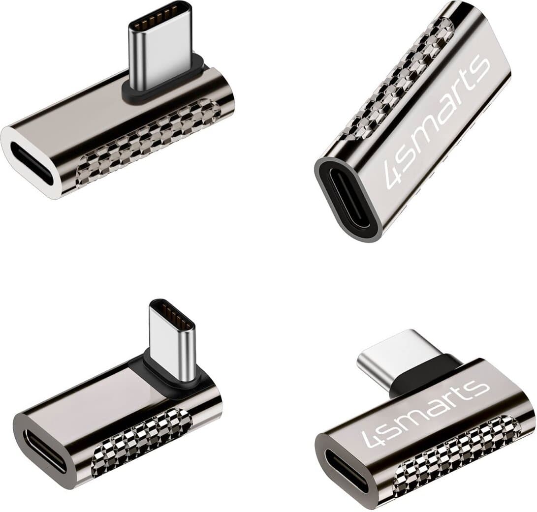 Коммплект USB-C към USB-C адаптери за мобилни устройства с USB-C порт (4 броя) - 4smarts USB-C OTG Adapter Set (сребрист)