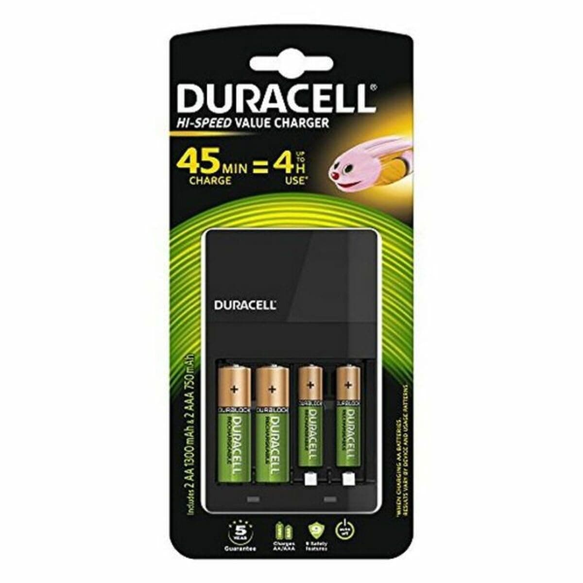 Зарядно устройство CEF14 + 2*AA NiMH 1300mAh + 2*AAA NIMH 750mAh 4h DURACELL