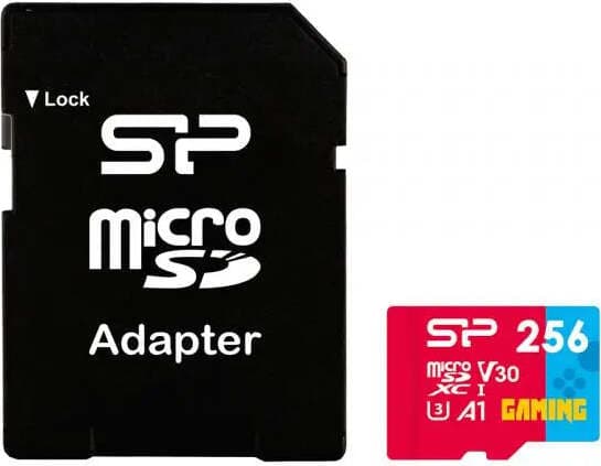 Карта памет Silicon Power Superior Gaming 256GB,microSDHC/SDXC, Class 10, A1, V30, UHS-I U3, SD Adapter