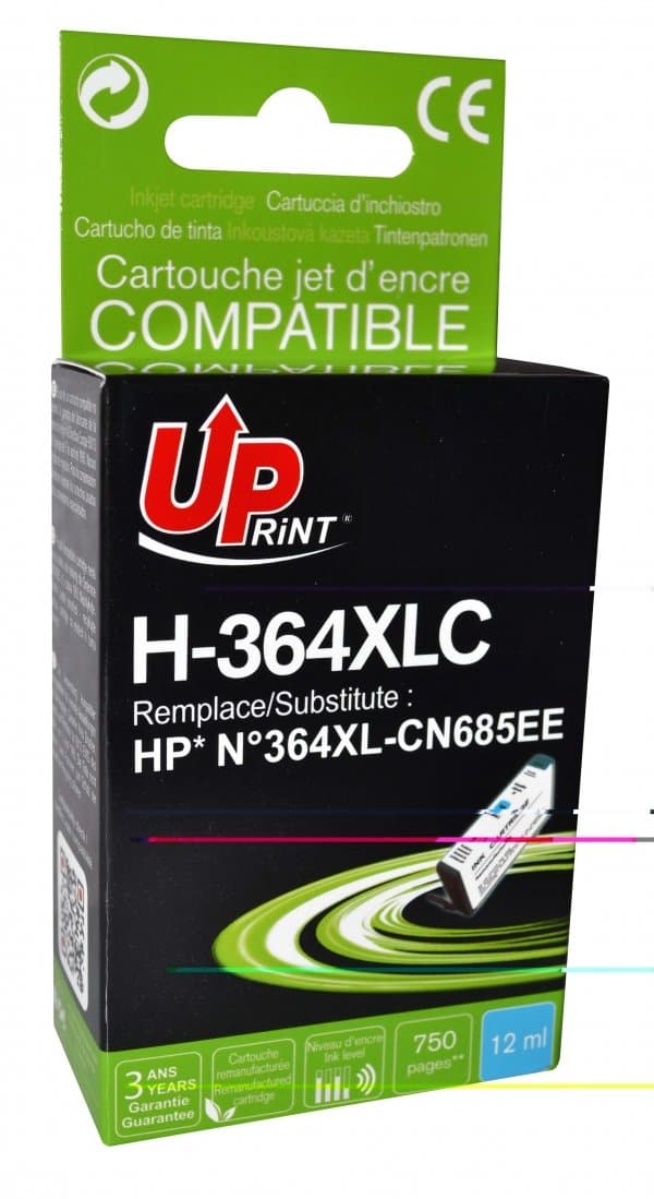 Мастилница UPRINT CN685 HP No364XL, Cyan