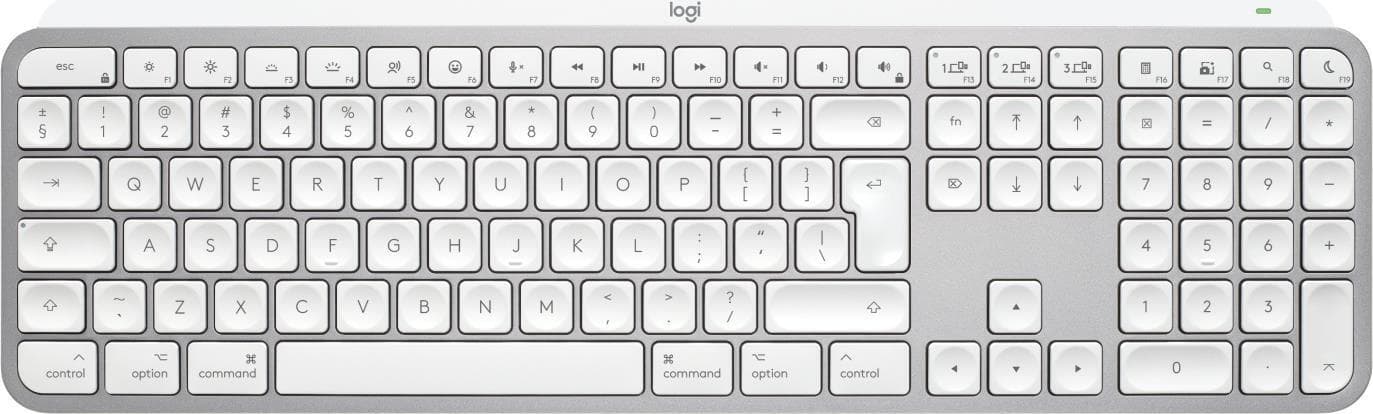 Клавиатура Logitech MX Keys S for Mac, безжична, подсветка, US International подредба, сива, Bluetooth