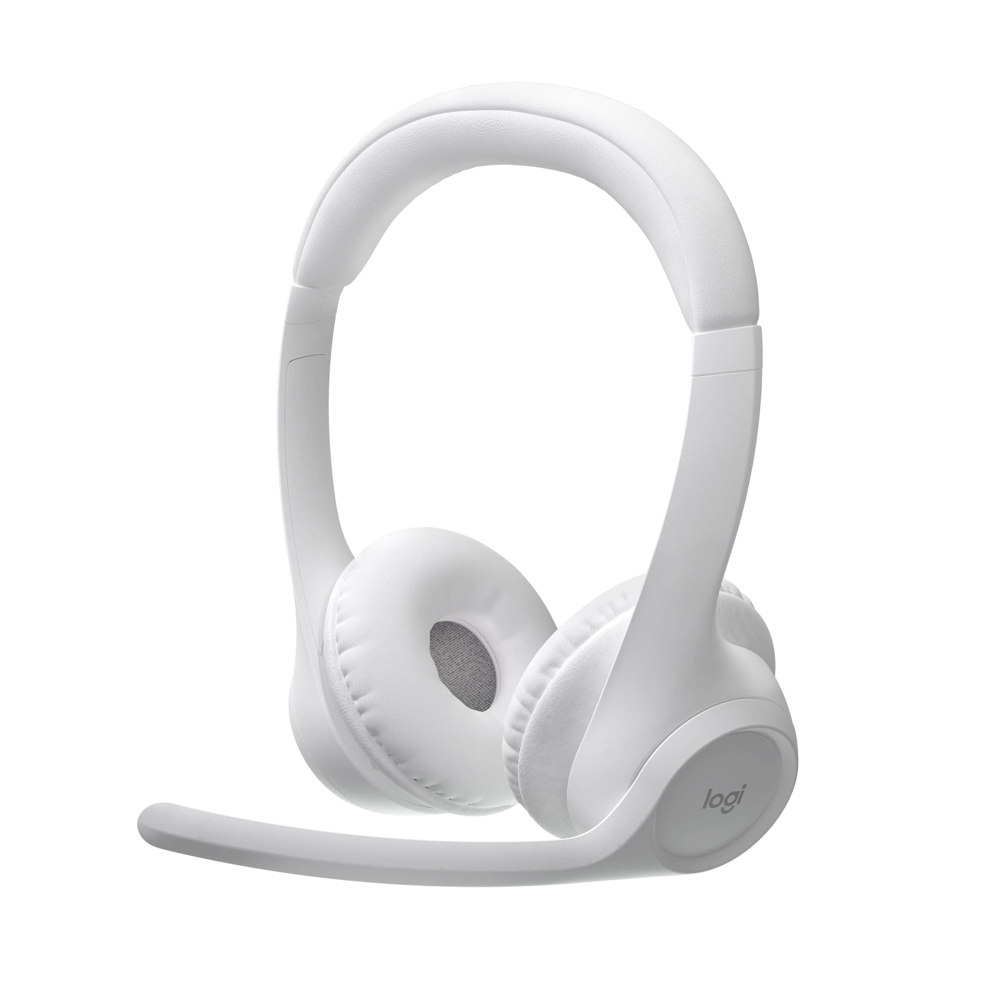 Слушалки Logitech Zone 300, безжични, Bluetooth, шумопотискащ микрофон, 30mm мембрани, до 20 часа време на работа, бели