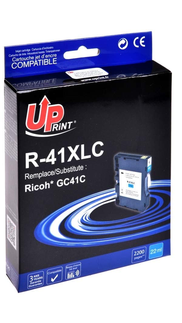 Мастило гел UPRINT GC41M, RICOH, 36ml, 2500 копия, 405762, Cyan