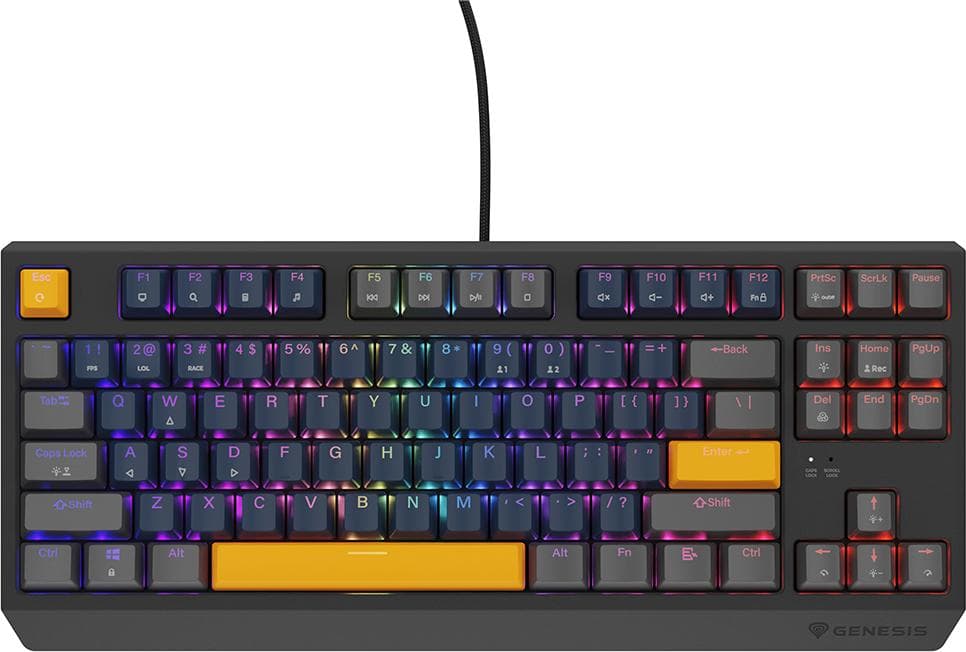 Genesis Gaming Keyboard Thor 230 TKL Naval Blue Positive US Black RGB Mechanical Outemu Panda