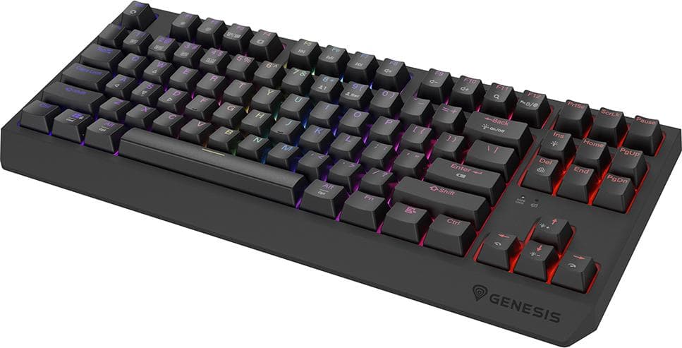 Genesis Gaming Keyboard Thor 230 TKL Wireless US Black RGB Mechanical Outemu Red