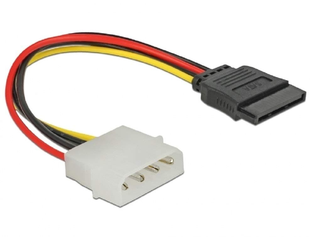 Кабел DeLock Molex 4 pin към SATA 15 pin, 12 cm