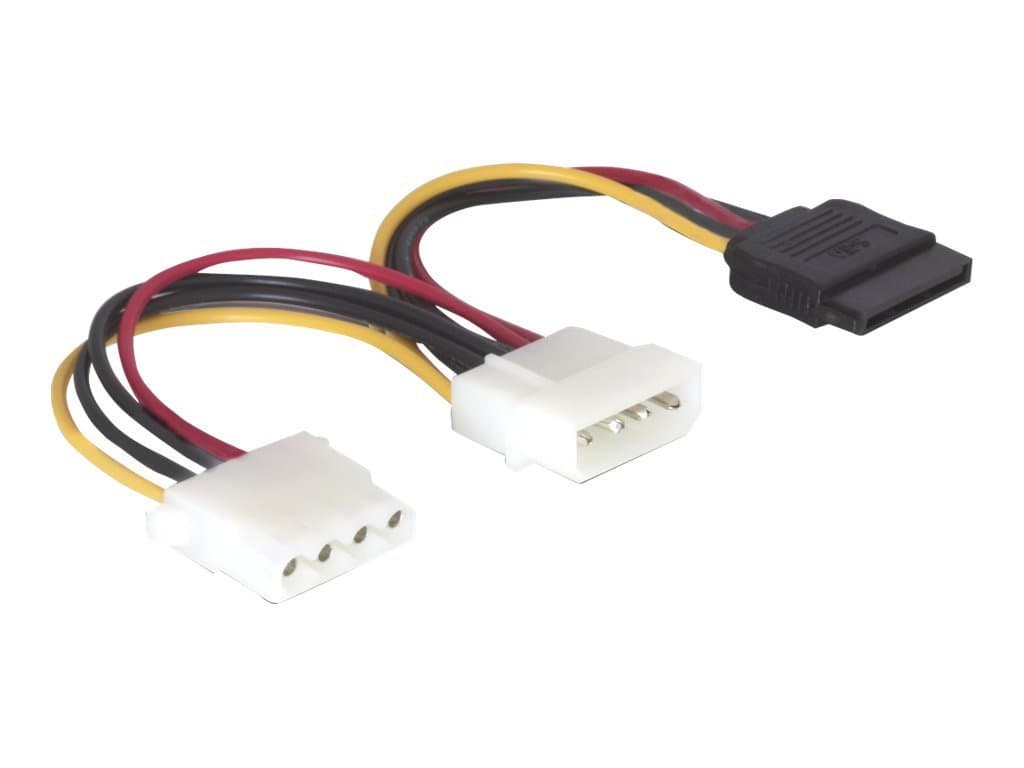Кабел DeLock Power 4 pin мъжко към SATA 15 pin female + 4 pin женско, 16.5 cm