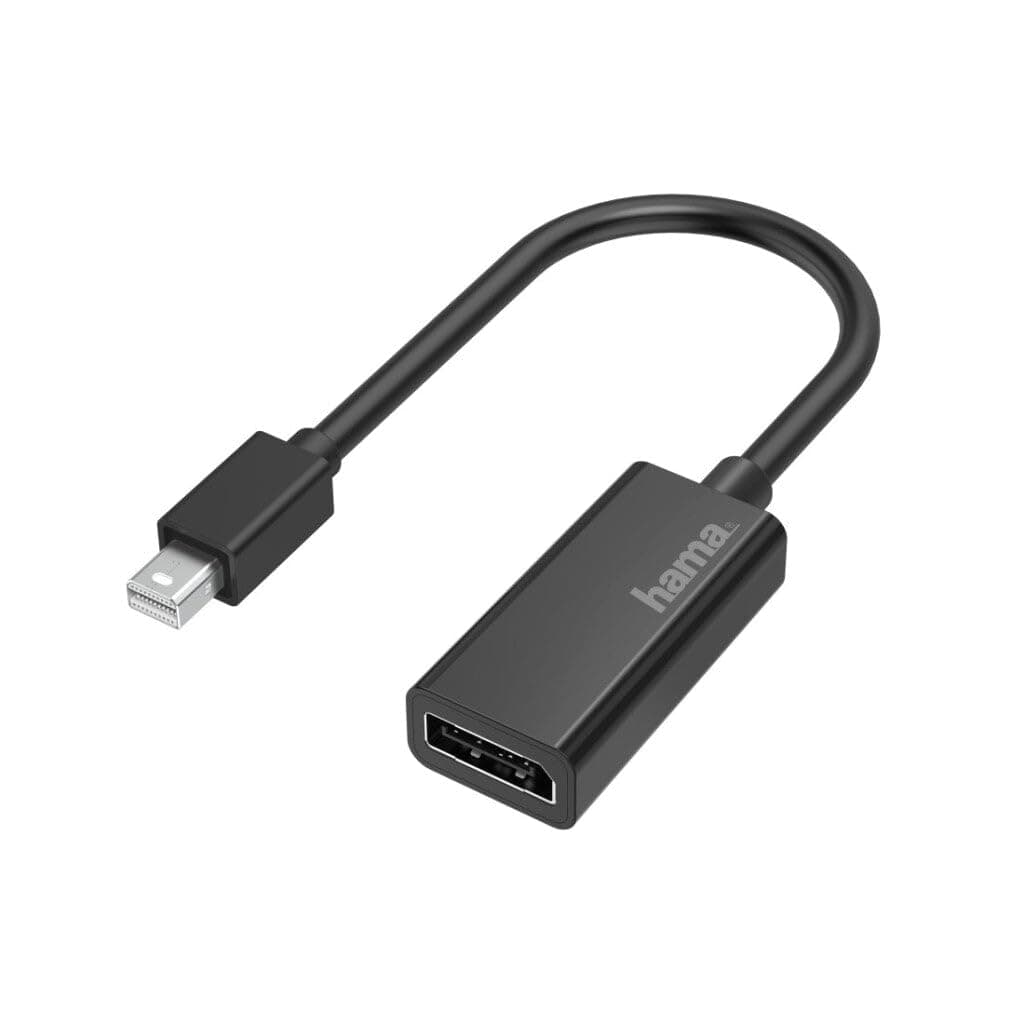 Адаптер HAMA, MiniDisplayPort мъжко - DisplayPort женско, Ultra-HD 4K, Essential, Черен