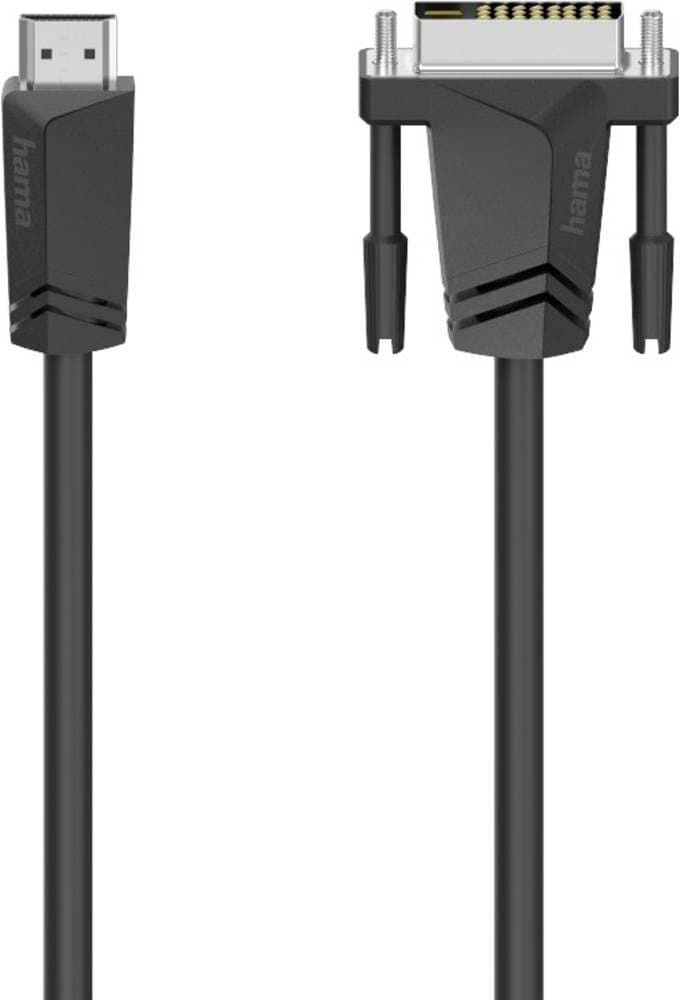 Кабел HAMA 205018, HDMI мъжко - DVI/D мъжко, 1.5 м, Екраниран, Черен