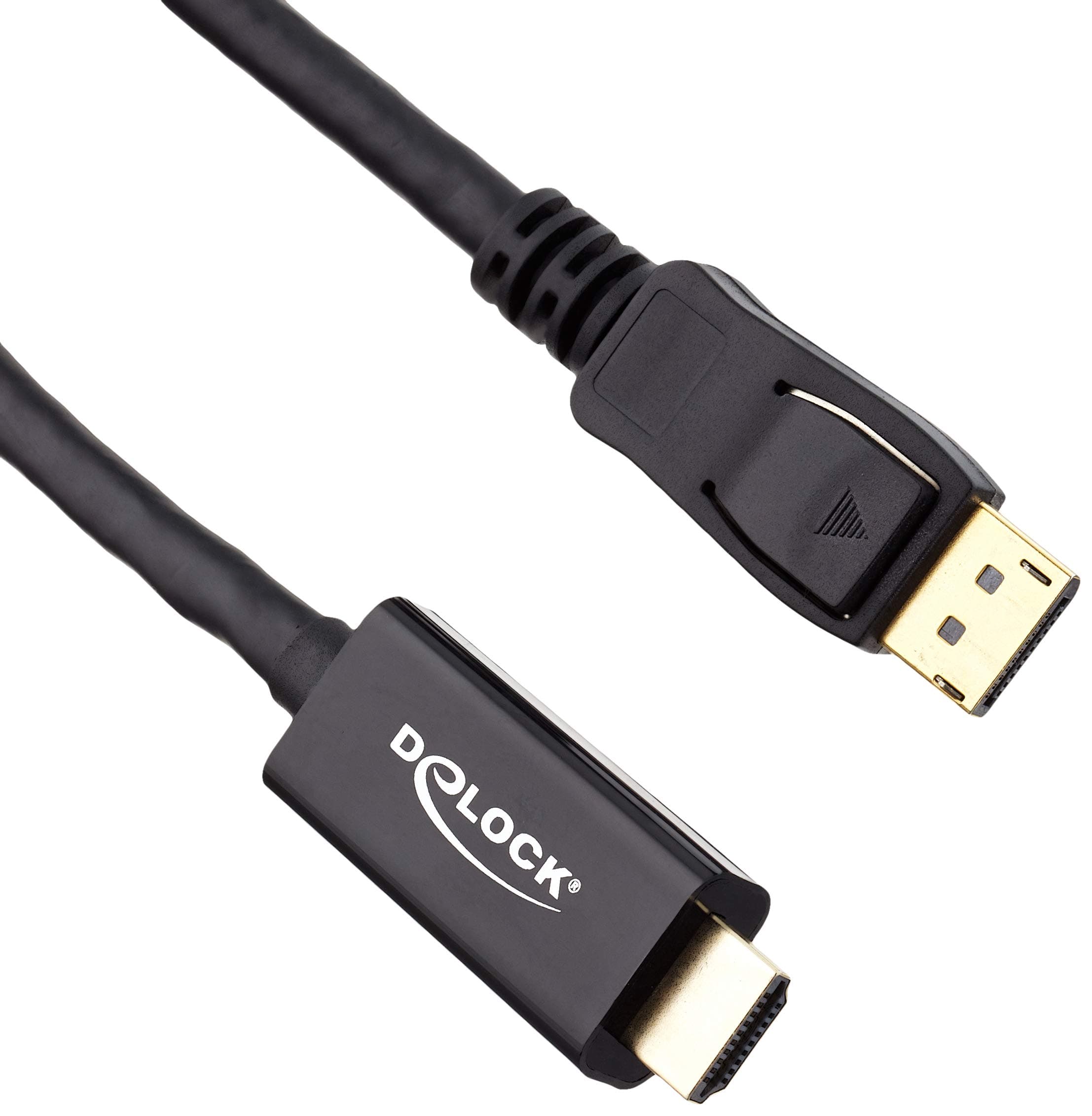 Кабел Delock DisplayPort мъжко - HDMI мъжко, 2 м., 4K 60Hz, Черен