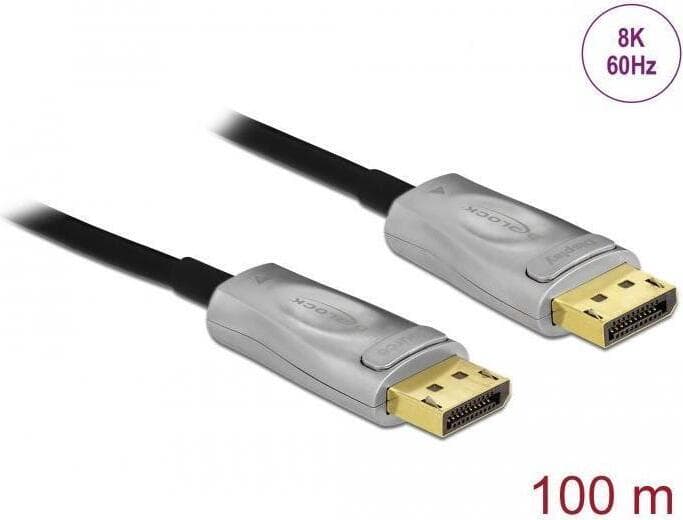 Оптичен кабел Delock, Активен, DisplayPort 1.4 8K, 100 m