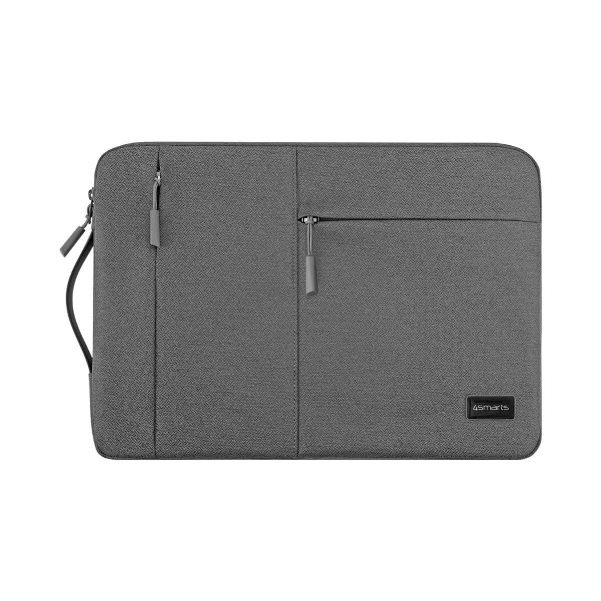 Елегантен калъф с цип за а MacBook Air 13, MacBook Pro 13, MacBook Pro 14 и лаптопи до 14 инча - 4smarts Laptop AirCushion Slim Sleeve 14 (тъмносив)