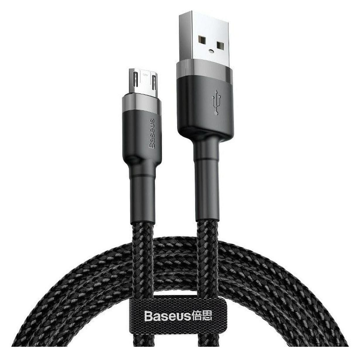 Кабел Baseus Cafule Braided (CAMKLF-BG1), от USB-A(м) към USB Micro(м), 1m, черен