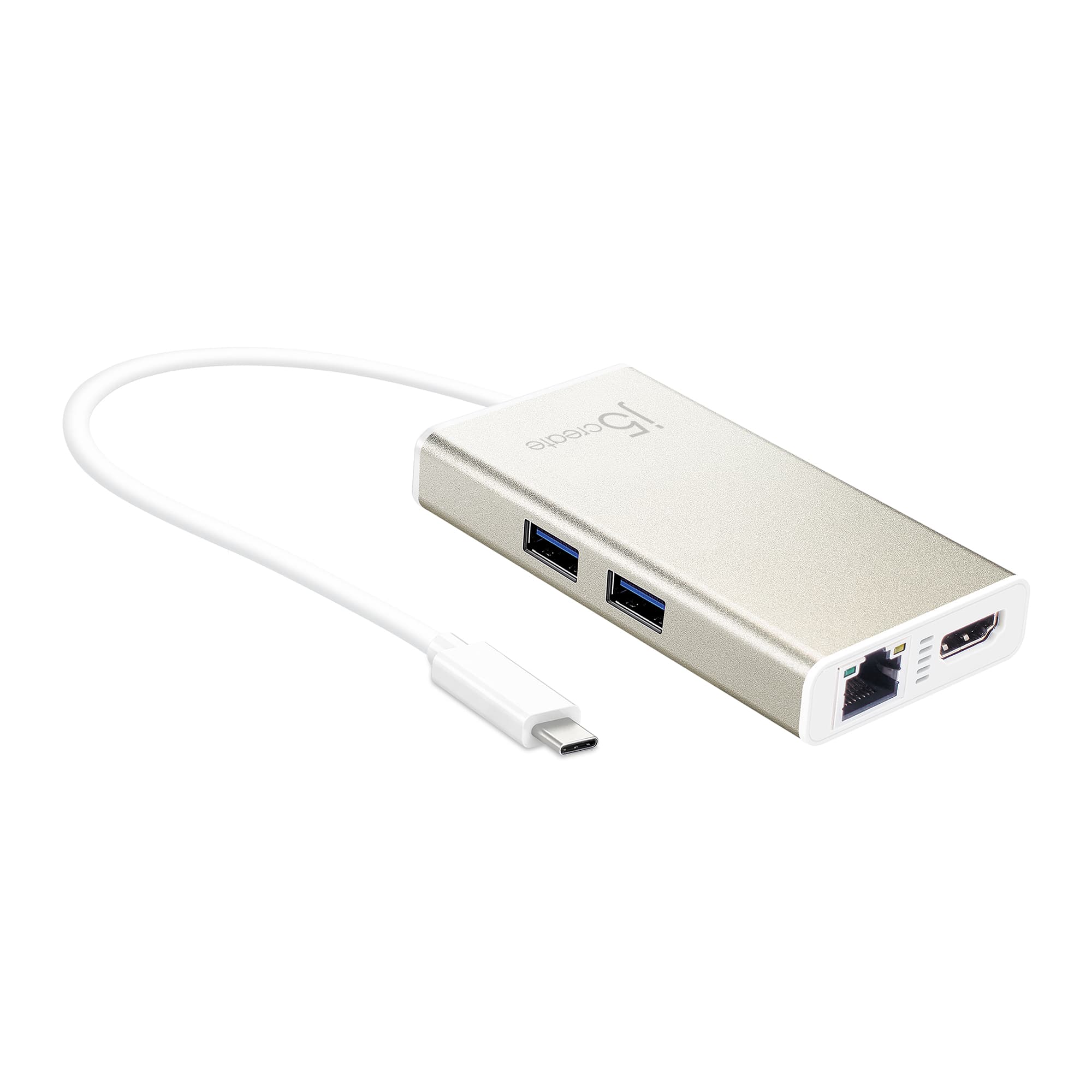 Мултипортов USB-C адаптер j5Create JCA374, HDMI, Ethernet, USB 3.0 хъб, PD 2.0