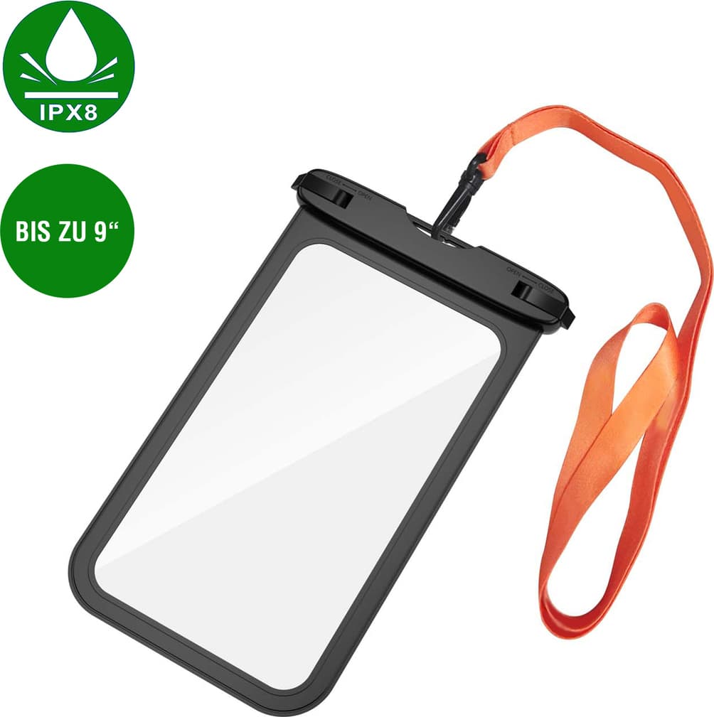 Универсален водоустойчив калъф за смартфони до 9 инча - 4smarts Active Pro Stark Universal Waterproof Case IPX8 (черен-прозрачен)