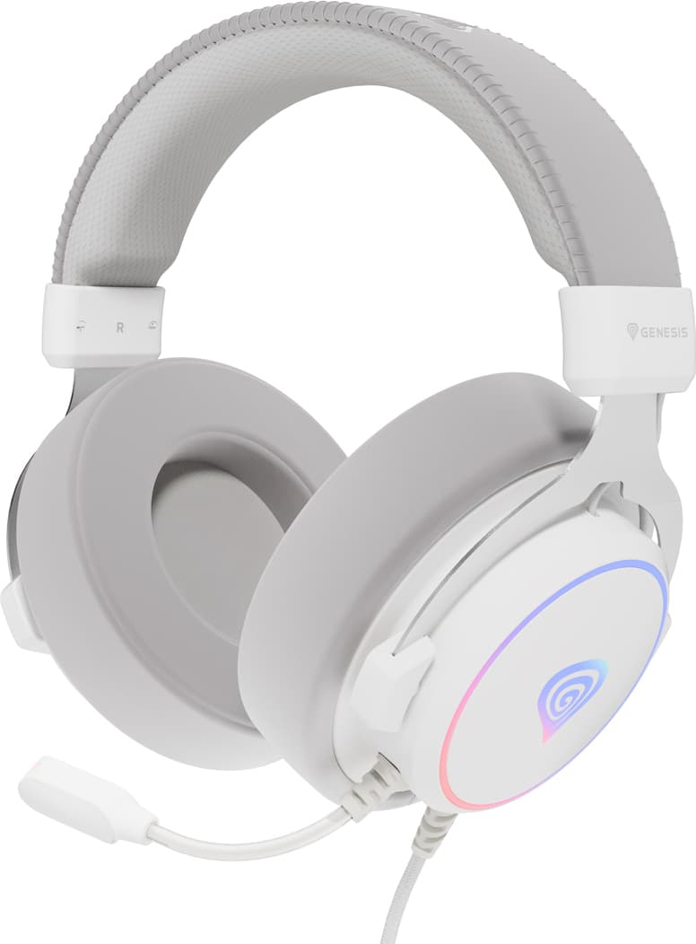 Genesis Headset Neon 764 with microphone, RGB illumination, USB, White