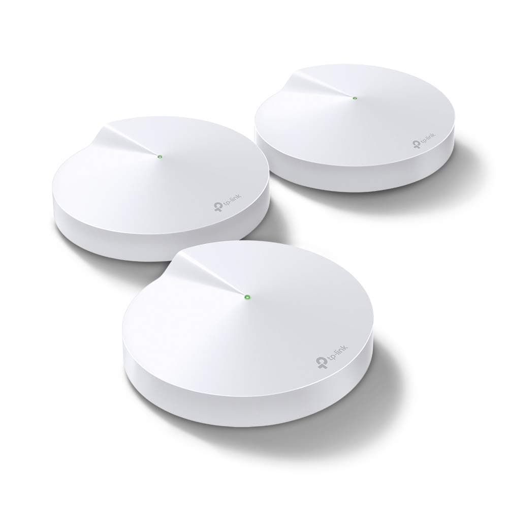 Безжичен рутер TP-Link Deco M5, AC1300, 2.4/5 GHz, 400 - 867 Mbps, Gigabit, (3-pack)