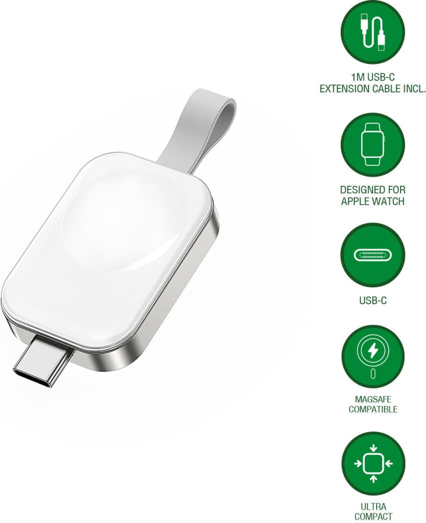 Док за зареждане на Apple Watch - 4smarts VoltBeam Magnetic Charger With USB-C for Apple Watch (бял)