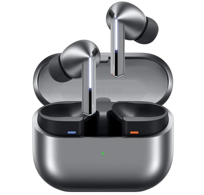 Слушалки Samsung Galaxy Buds3 Pro, безжични, Bluetooth, система от три микрофона, 24-bit/96kHz, Enhanced 360 Audio, активно шумопотискане, до 6 часа време на работа, IP57 водоустойчивост, сребристи