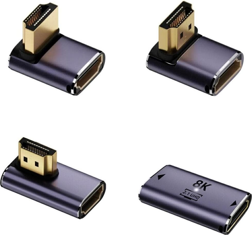 Комплект от 4 броя адаптер от мъжко HDMI към женско HDMI - 4smarts HDMI 8K Adapter Set (черен) (4 броя)
