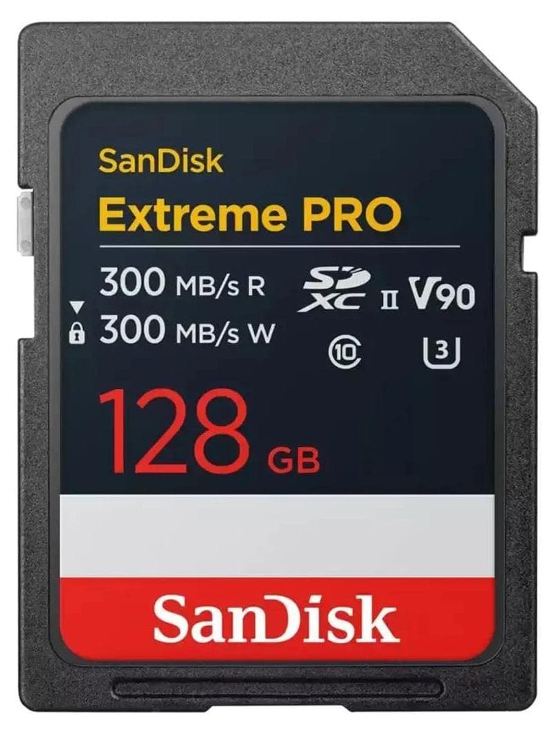 SanDisk Карта памет Extreme Pro SDXC 128GB 300MB/s & 300Mb/s Class 10 V90 UHS-II