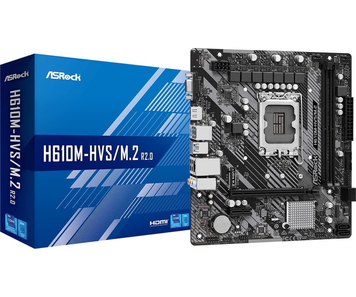 ASROCK H610M-HVS/M.2 LGA1700 4x DDR4 DIMM HDMI D-Sub 1xPCIe 4.0 x16 1xPCIe 3.0 x1