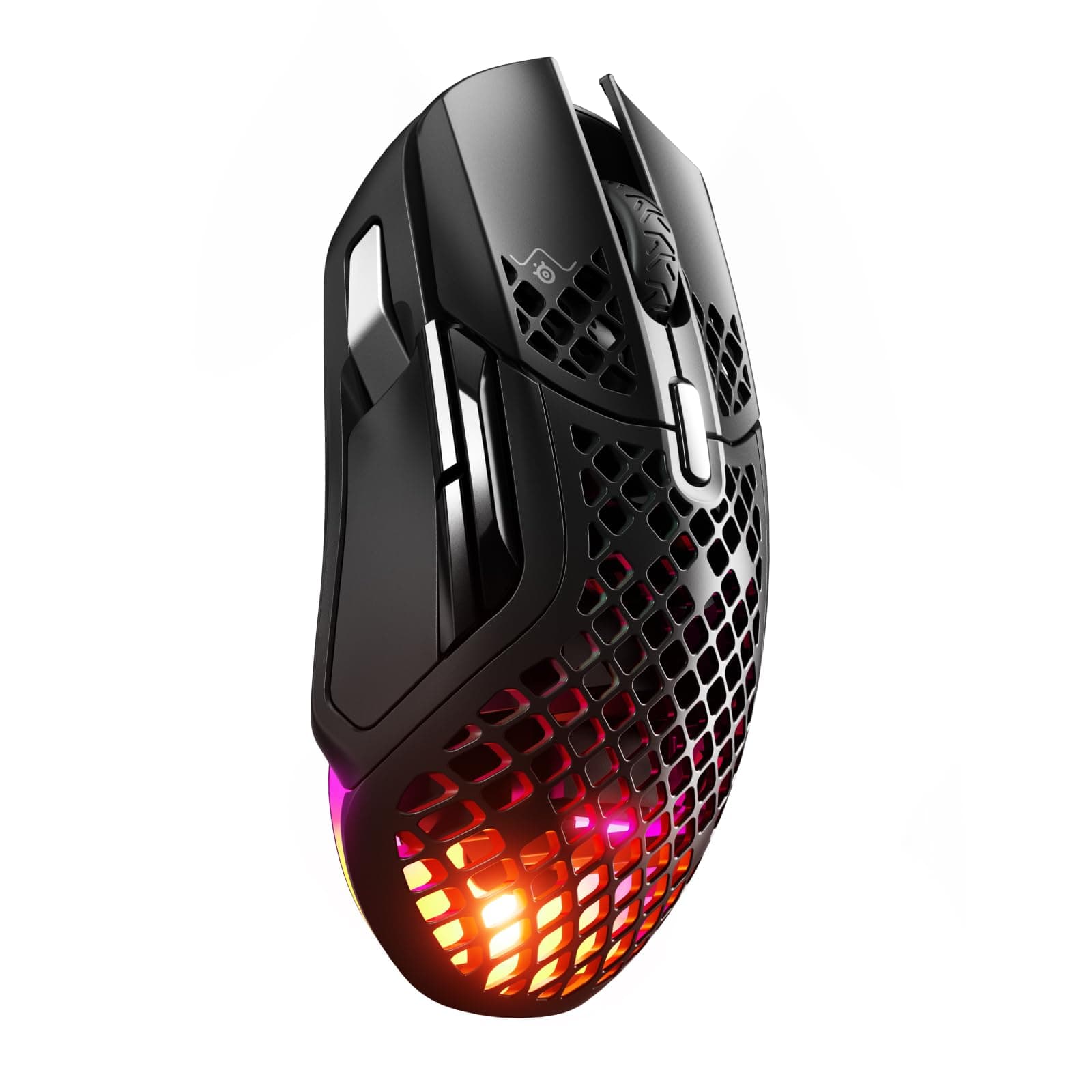 Мишка SteelSeries Aerox 5 Wireless, оптична (18 000 dpi), безжична, Wireless, Bluetooth, гейминг, AquaBarrier™ Protection, TrueMove Air оптичен сензор, 9 програмируеми бутони, RGB подсветка, черна
