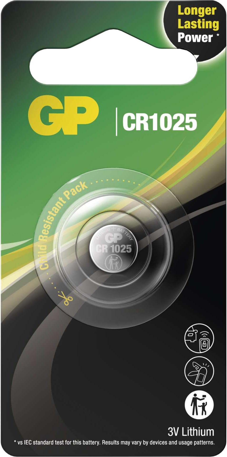 Литиева бутонна батерия GP CR1025 3V 1 бр. в блистер /цена за 1 бр./