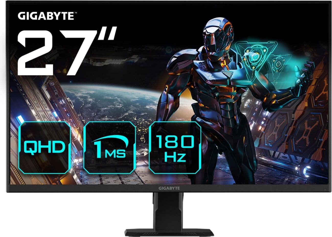 Геймърски Монитор Gigabyte GS27QA 27" SS-IPS QHD(2560x1440), 180Hz, 1ms