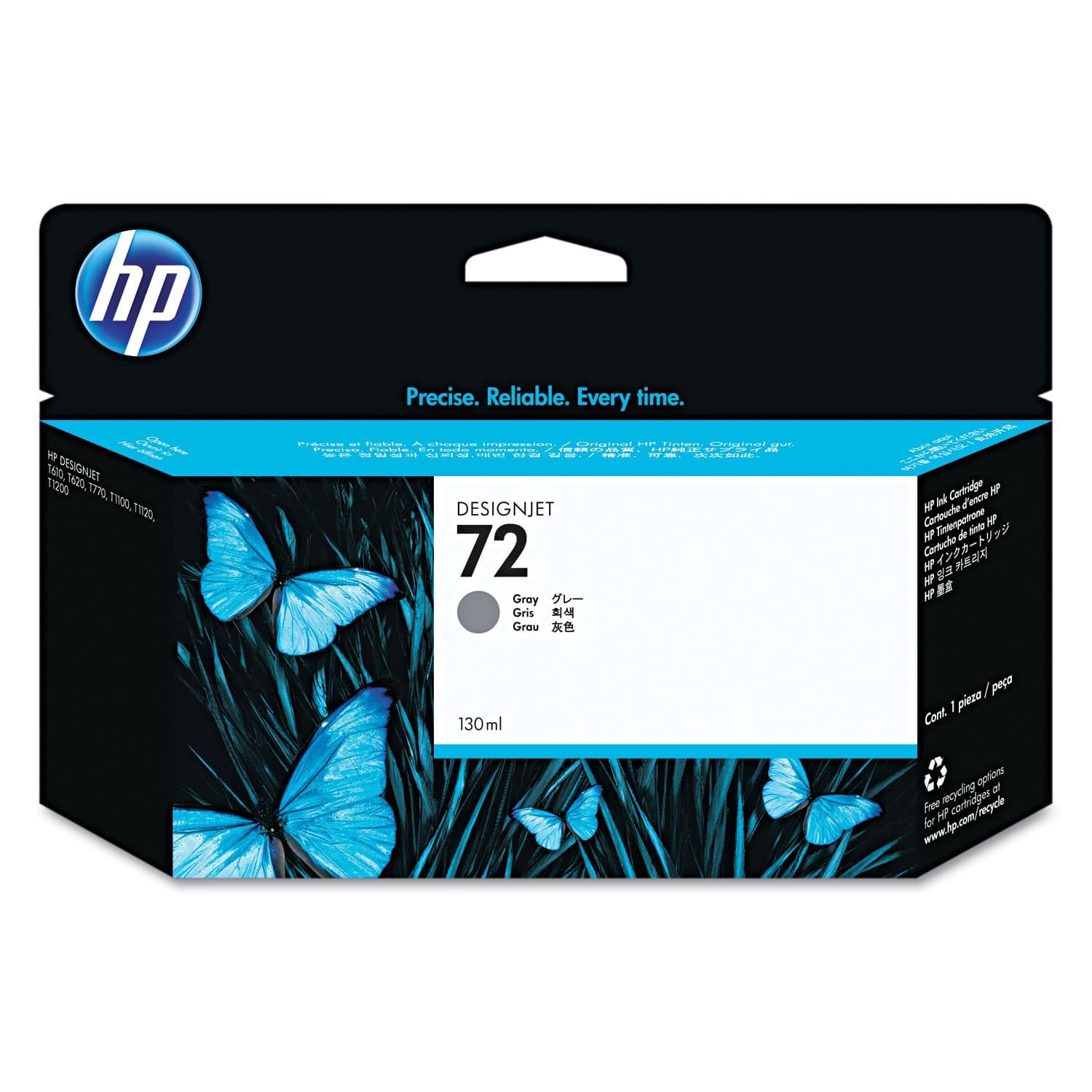 HP 72 оригинална касета с мастило C9374A сива с голям капацитет 130 ml 1 опаковка
