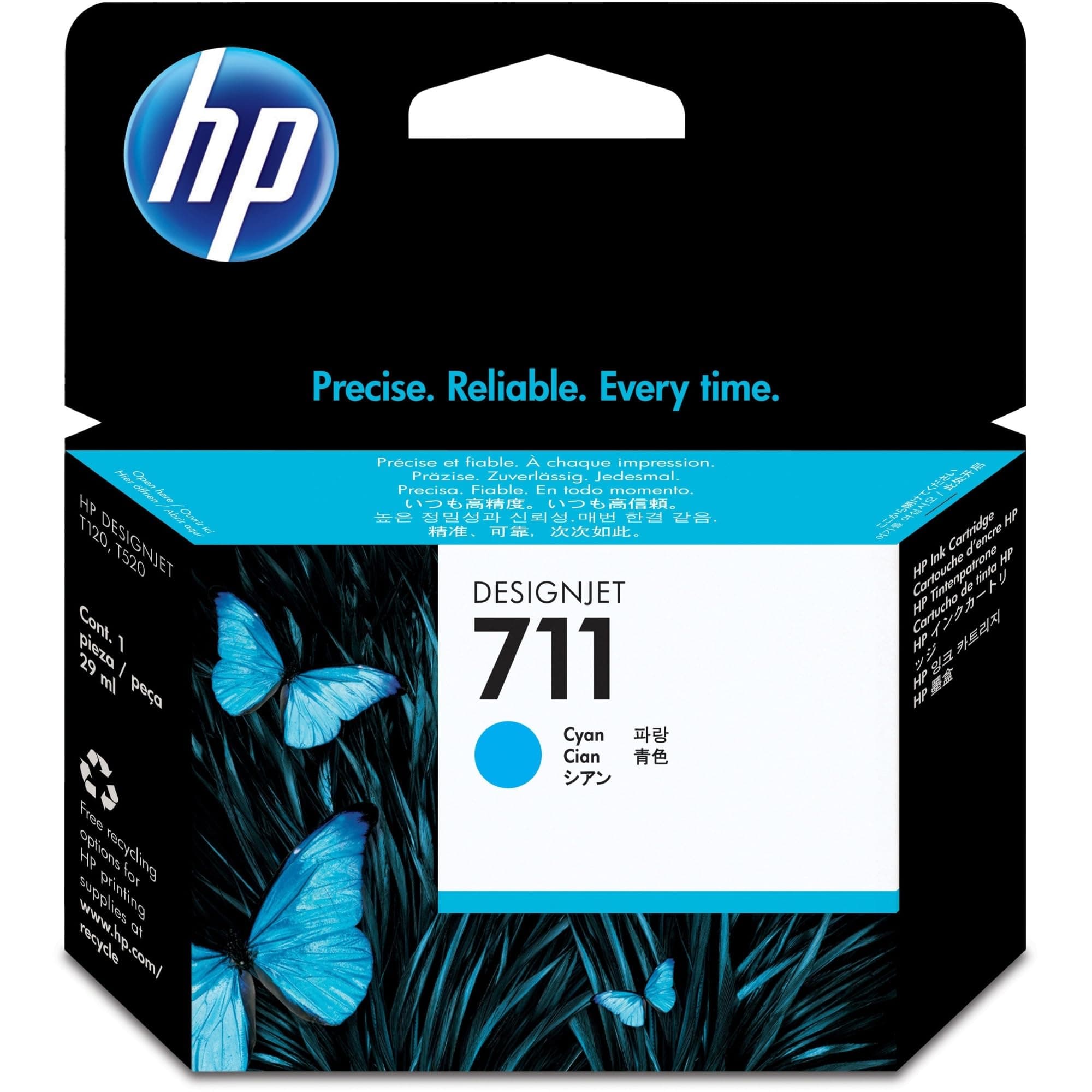HP 711 оригинална касета с мастило CZ130A cyan стандартен капацитет 29 ml 1 опаковка