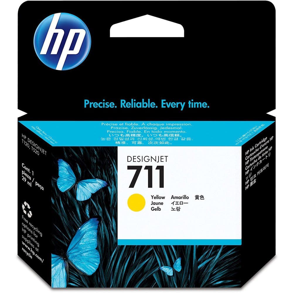 HP 711 оригинална касета с мастило CZ132A жълта стандартен капацитет 29 ml 1 опаковка