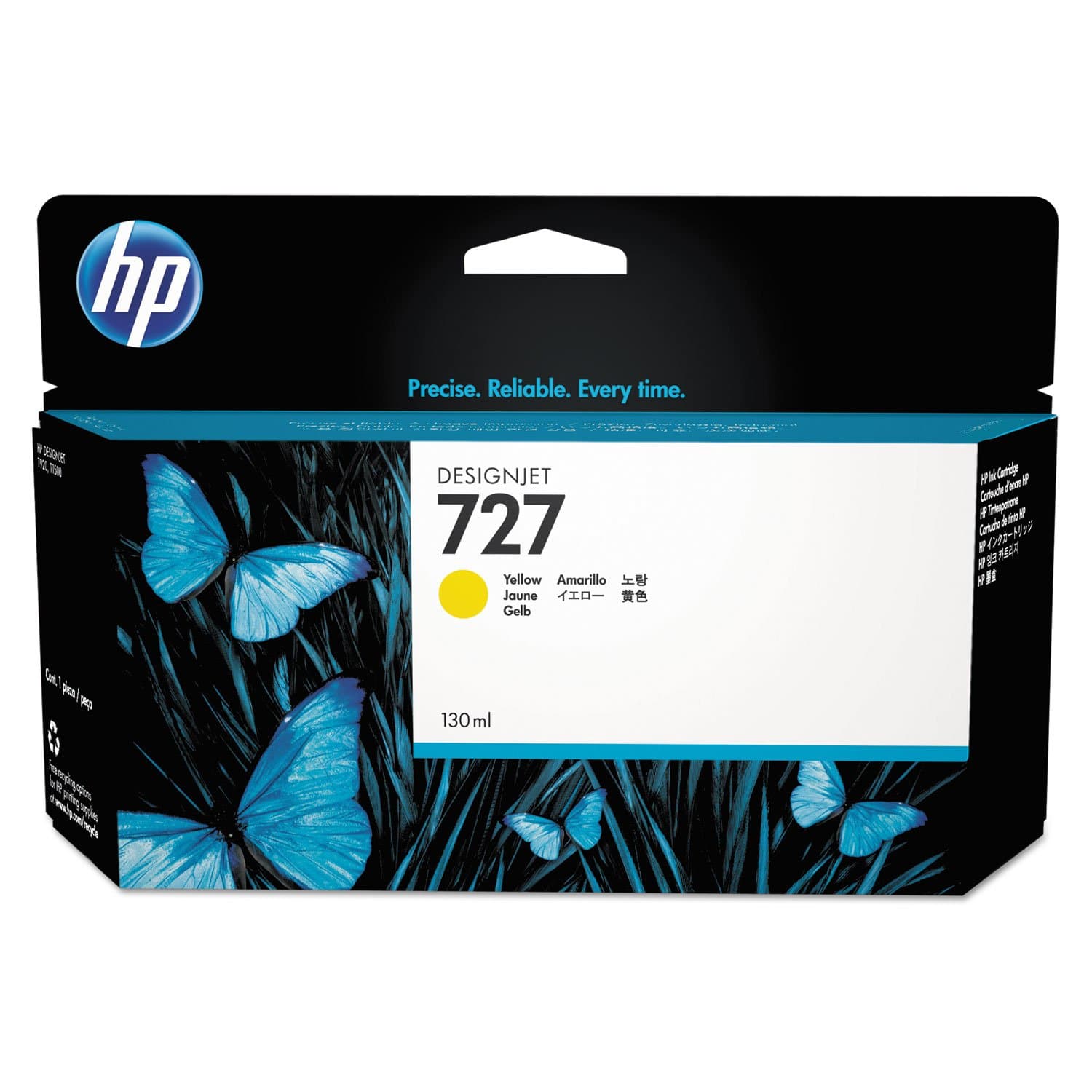 HP 727 оригинална касета с мастило B3P21A жълта стандартен капацитет 130 ml 1 опаковка