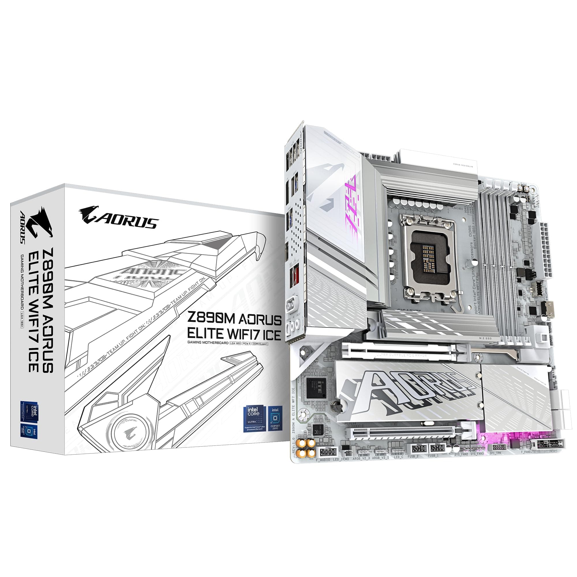Дънна платка GIGABYTE Z890M AORUS ELITE WIFI 7 ICE, LGA 1851