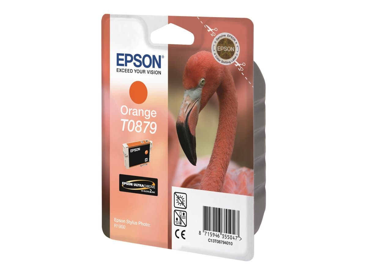 EPSON T0879 касета с мастило оранжев стандартен капацитет 11,4 ml блистер от 1 опаковка без аларма