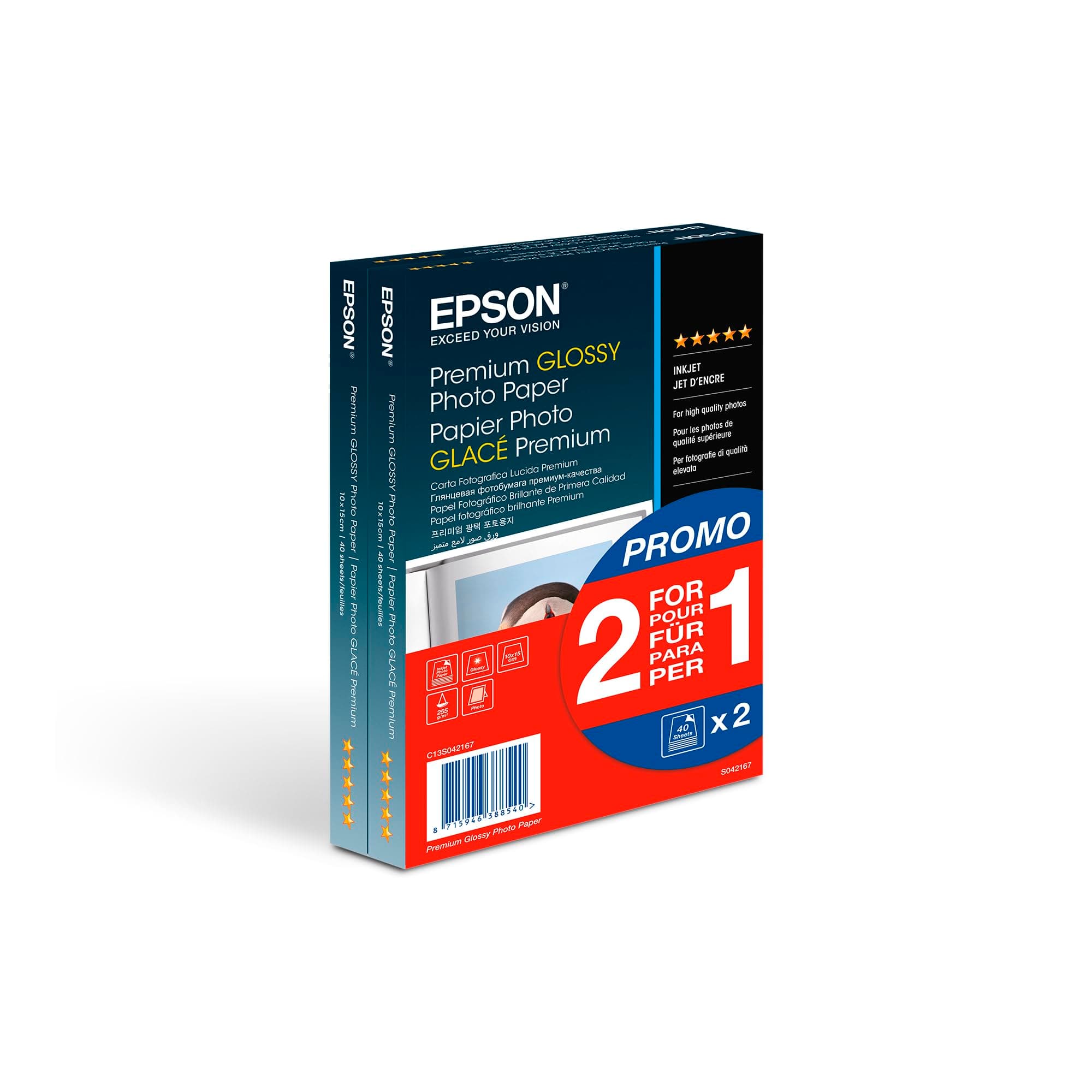 EPSON Premium Glossy S042167 - hartie foto 10x15 80coli 225g/mp