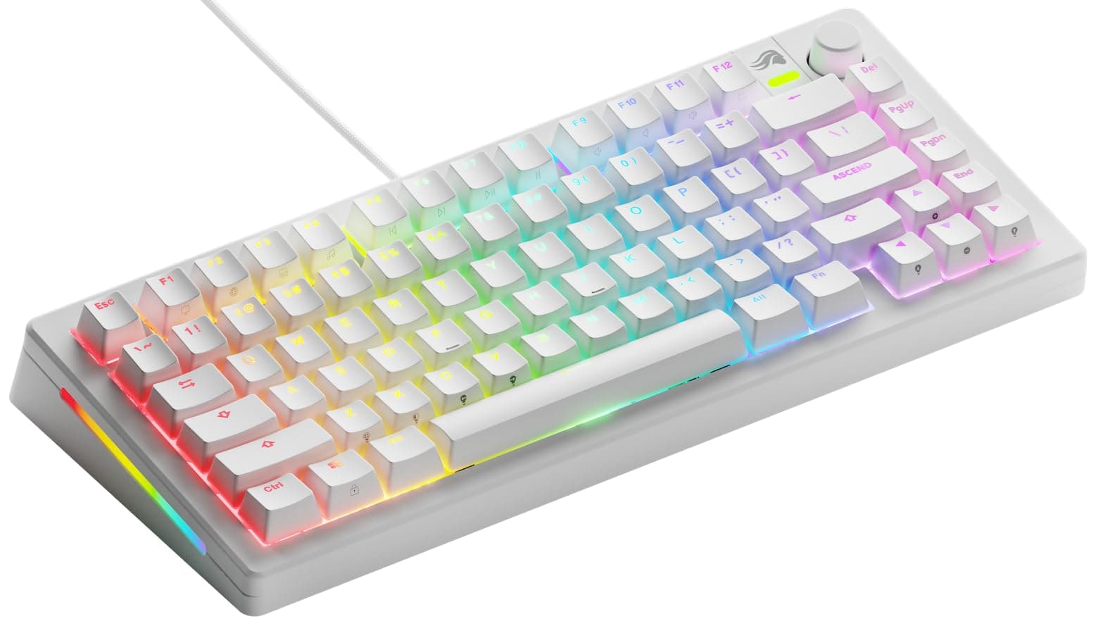 Геймърска механична клавиатура Glorious GMMK 3 75% White - Fox Linear Switches