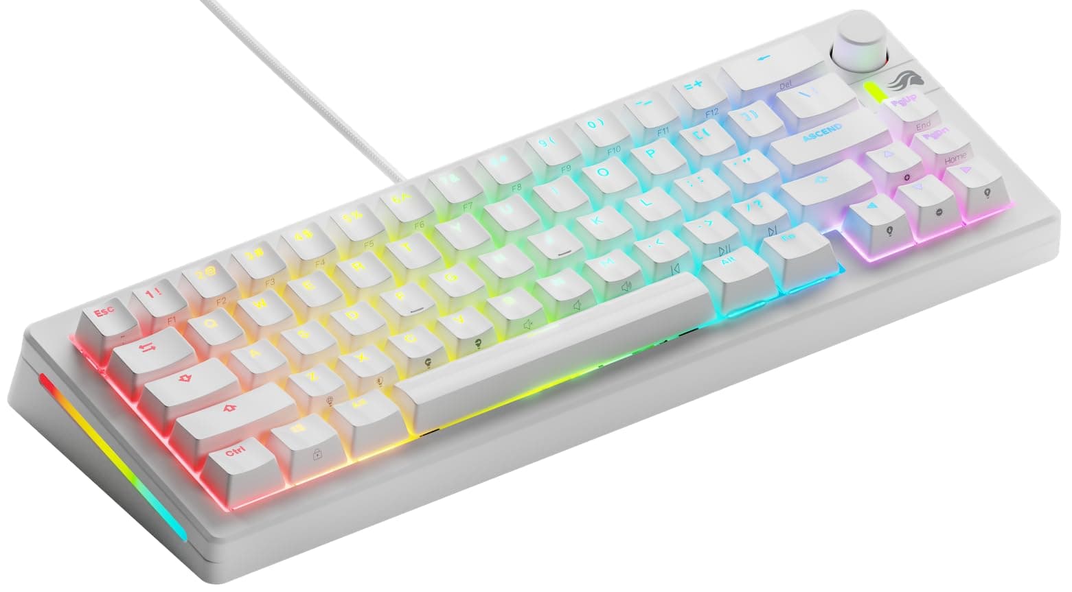 Геймърска механична клавиатура Glorious GMMK 3 65% White - Fox Linear Switches