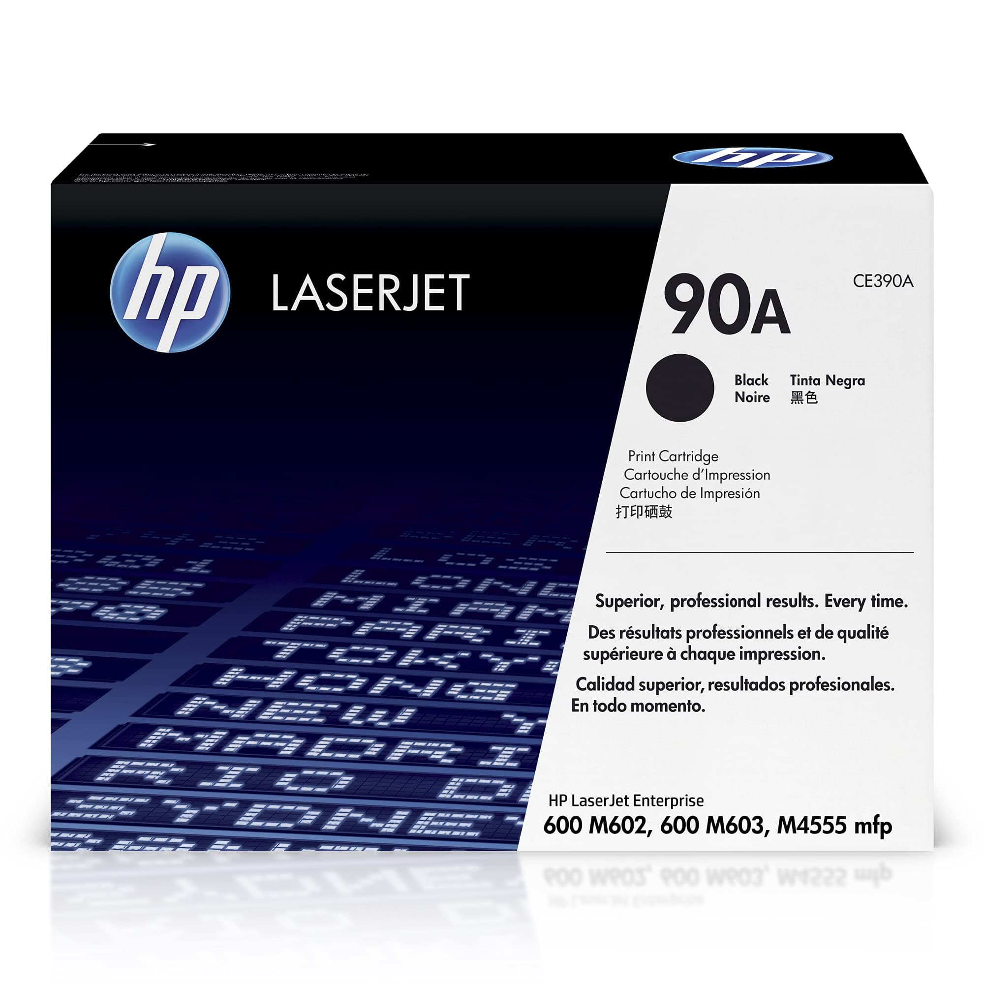 HP 90A оригинална тонер касета CE390A черен стандартен капацитет 10 000 страници 1 пакет Интелигентна технология за печат