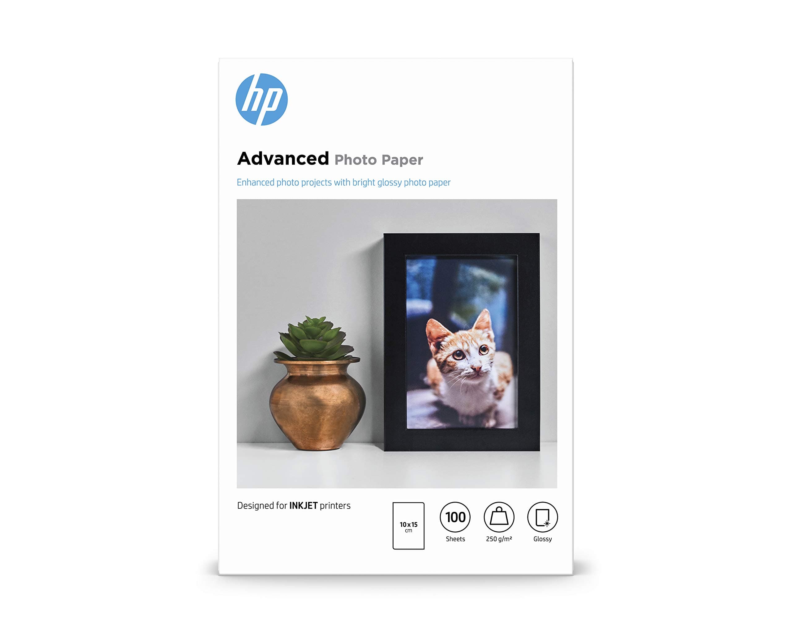 Оригинална HP Q8692A Усъвършенствана гланцирана фотохартия Касета с мастило 250g/m2 100x150mm 100 листа 1 пакет без полета