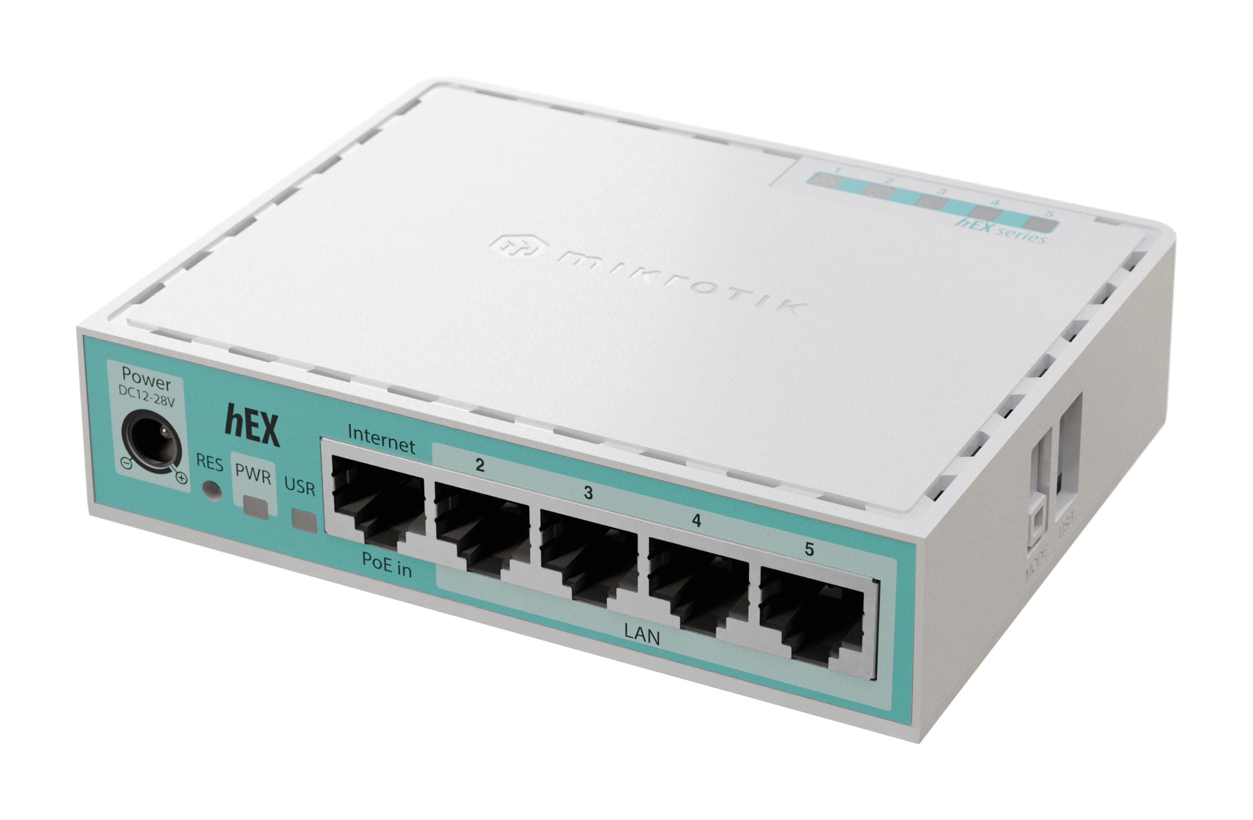 Рутер MikroTik 10/100/1000Mbit, PoE, RAM - 512 MB, USB - А, RouterOS v7, License level 4