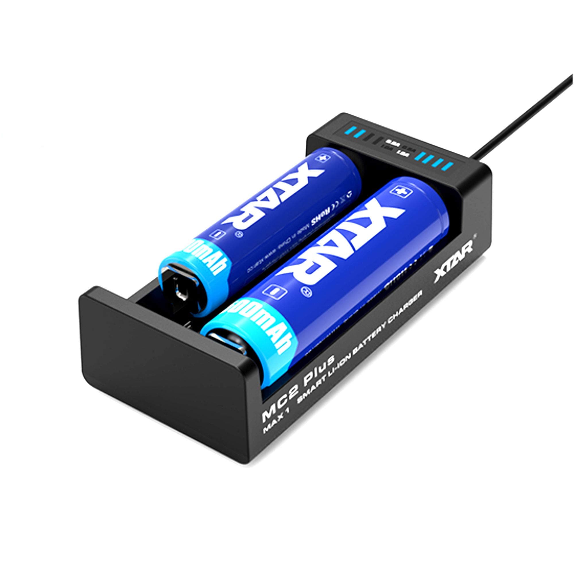 Зарядно у-во XTAR MC2S, USB Type-C, Universal Charger, LiIon & NIMH, 18650, CR123, AA, AAA с 2 гнезда