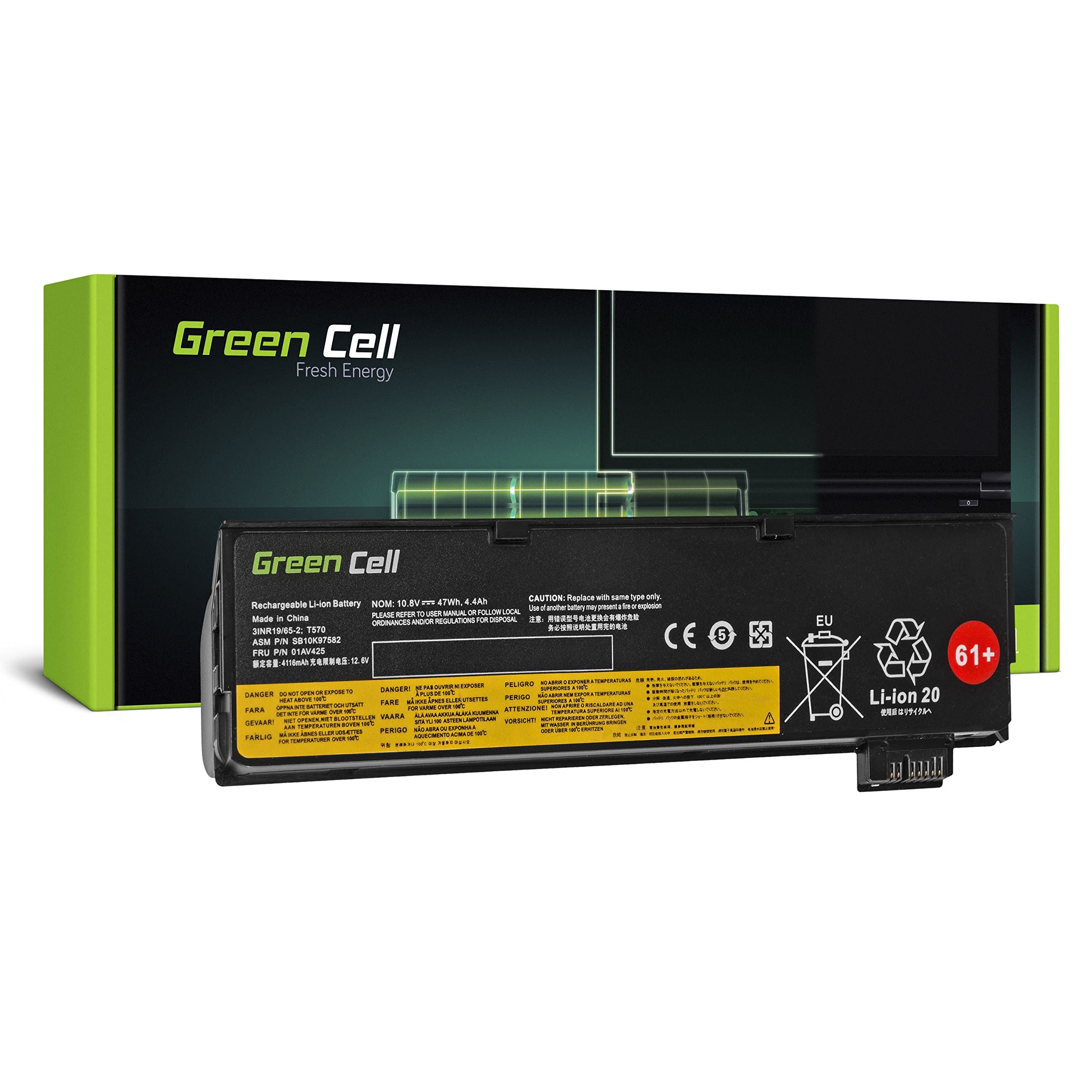 Батерия за лаптоп GREEN CELL, Lenovo 01AV424 ThinkPad T470 T570 A475 P51S T25 10,8V 4400mAh