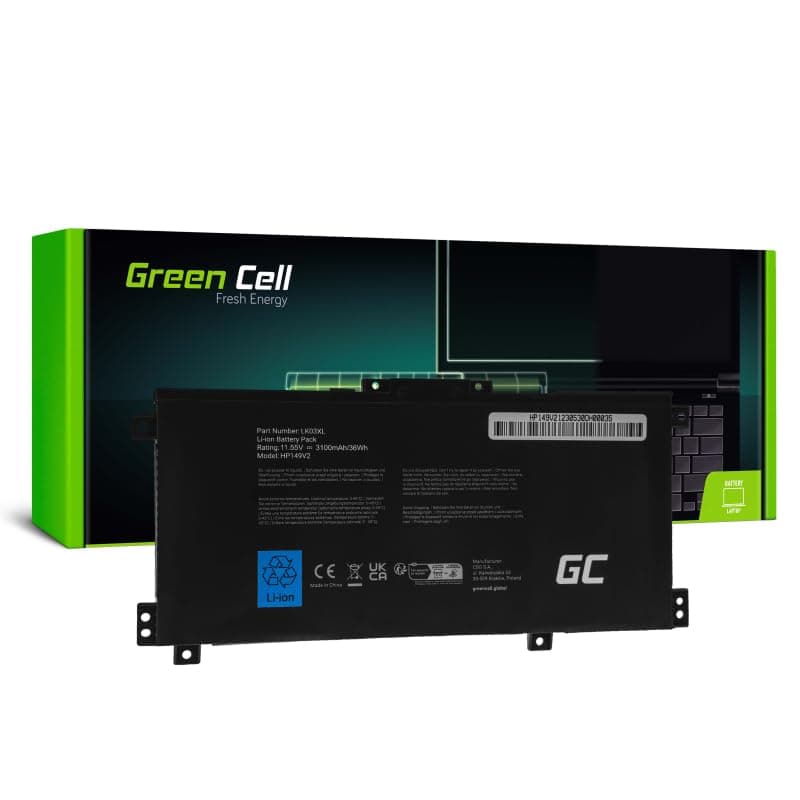Батерия за лаптоп GREEN CELL, HP Envy x360 15-BP 15-BP000 15-BP100 15-CN 17-AE 17-BW LK03XL 11,55V 3100mAh