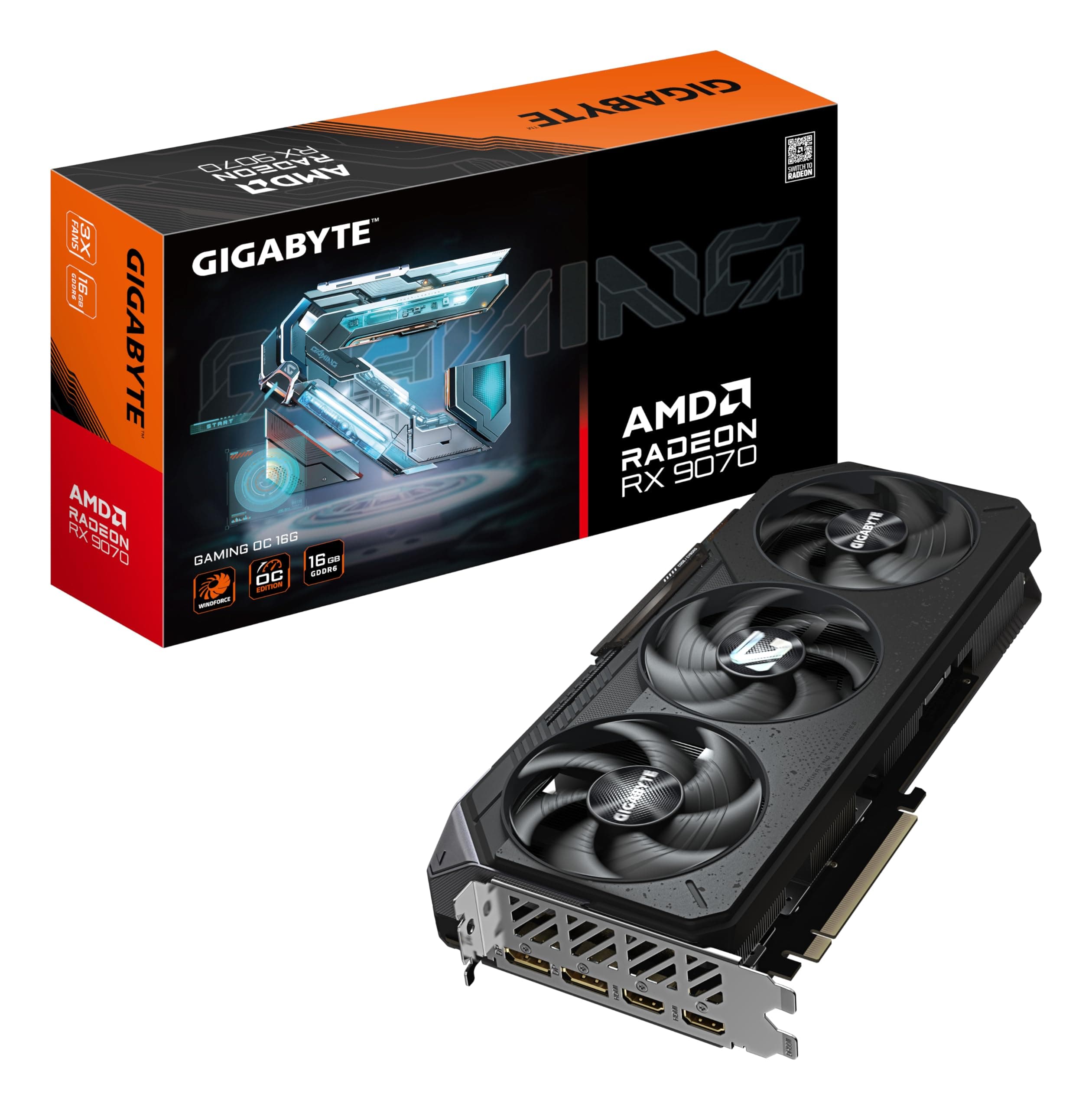 Видео карта GIGABYTE RADEON RX 9070 GAMING OC 16GB GDDR6