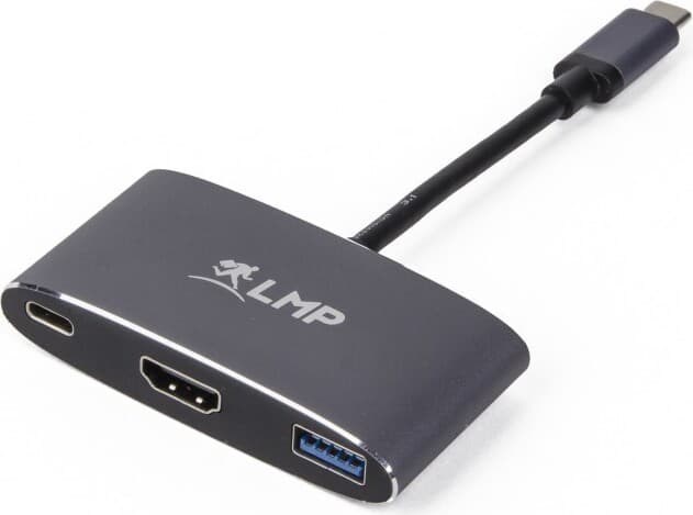 Адаптер за свързване от USB-C към HDMI 4K, USB-C, USB-A - LMP USB-C Multiport Adapter HDMI & USB 3.0 (тъмносив)
