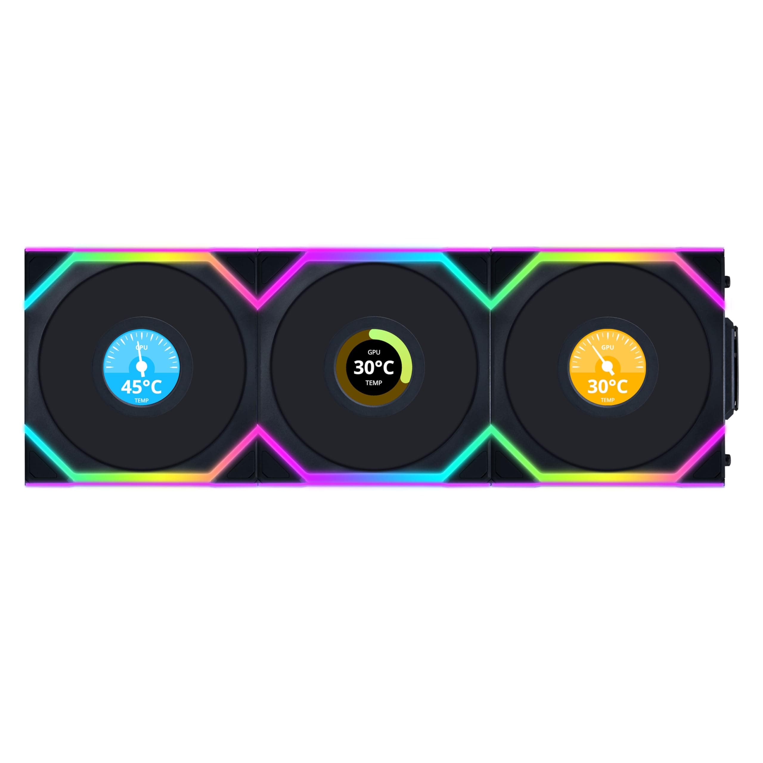 Вентилатори 3бр Lian Li UNI FAN SL Wireless LCD ARGB PWM - 120 mm Черен