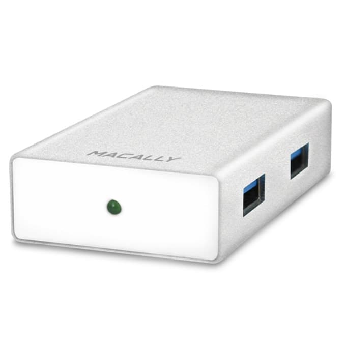 USB-Ц хъб с 4 USB-А порта за устройства с USB-C порт - Macally 3.1 USB-C to USB A Hub (бял)