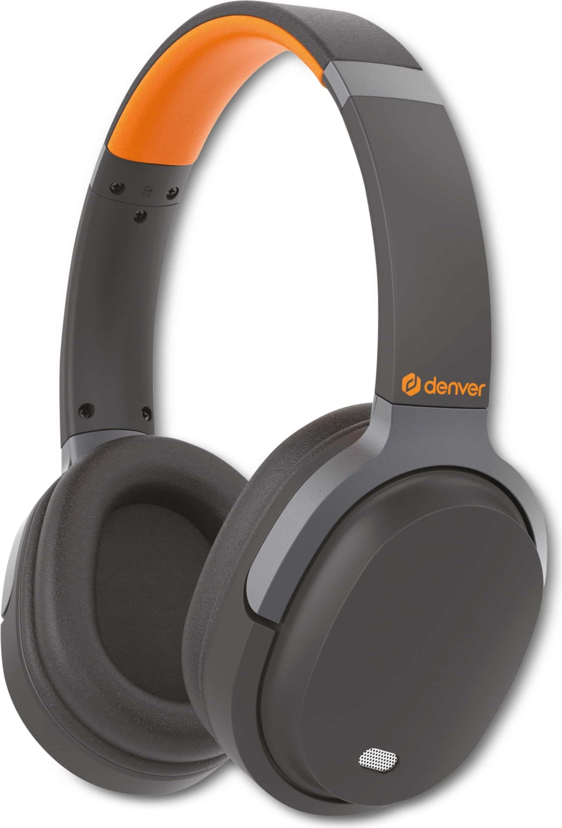 Слушалки Denver BTN-210, безжични/жични, Bluetooth, Jack 3.5mm, микрофон, шумопотискащи, сиви